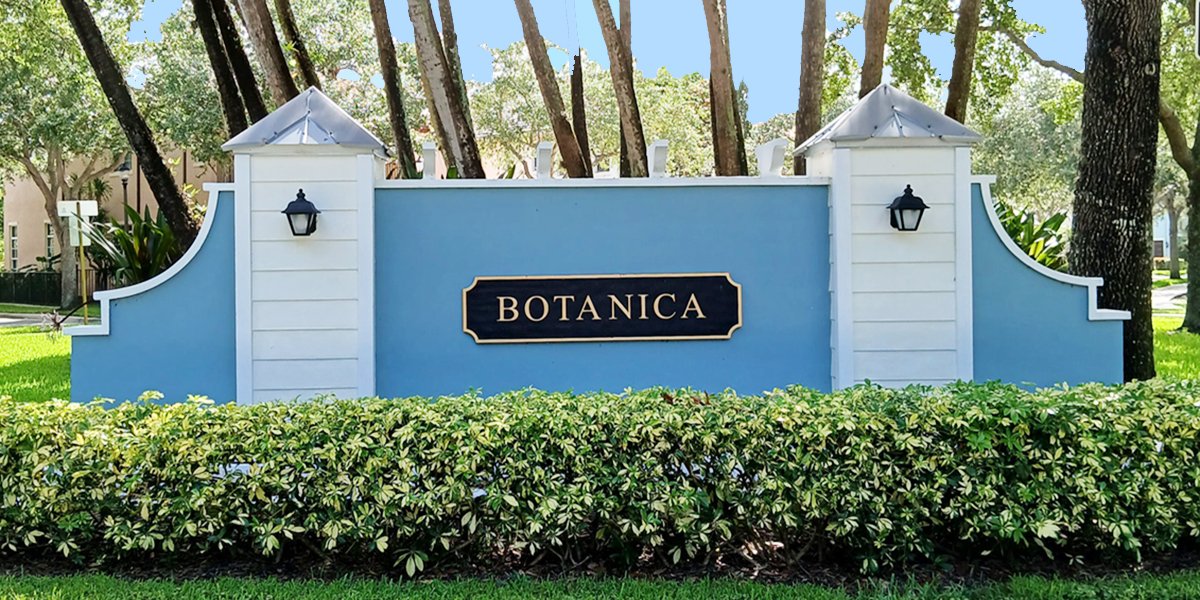 Botanica Jupiter 33458 Blue Entry Sign