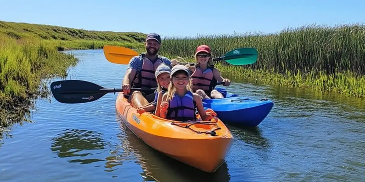 Father's Day Father Sons Daughters Kayaking in Florida State Park Special Vacation