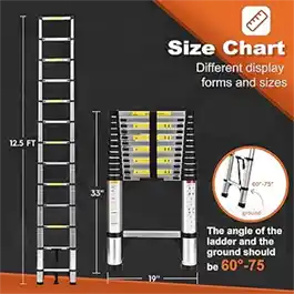 Ladder Telescopic Aluminum 12.5 ft SocTone Image
